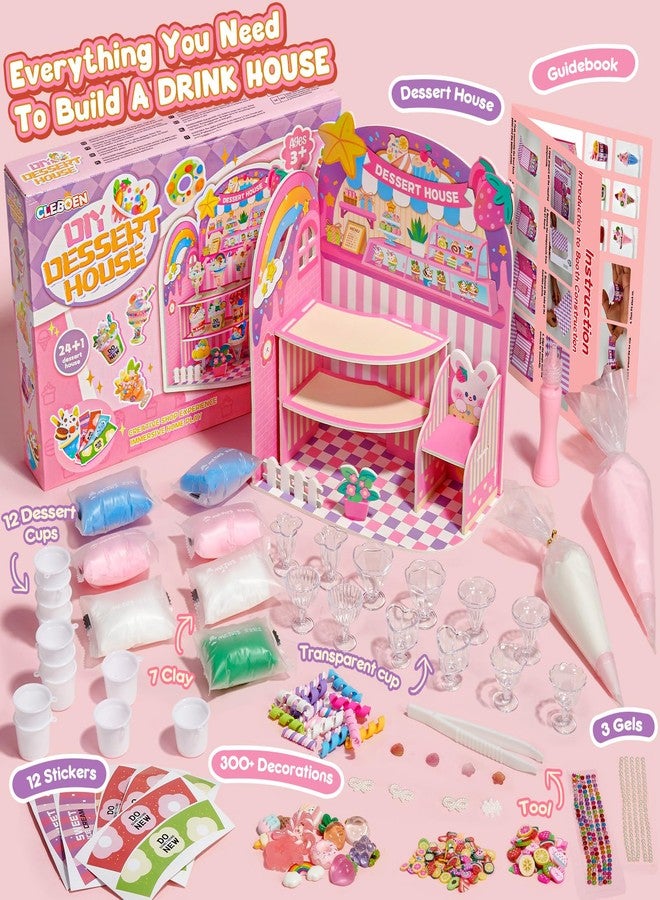 Cleboen Mini Dessert House DIY Toy Set, Making 24 Miniature Food Desserts, Resin & Clay Kitchen Play Food DIY Craft Kit for Kids Aged 8+, Ideal Girls Gift for Birthday Christmas, Not Edible - Image 5